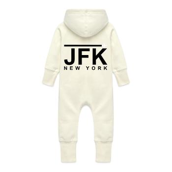 JFK Noir - Grenouillère à capuche bio en molleton Bébé - vanille - Dos