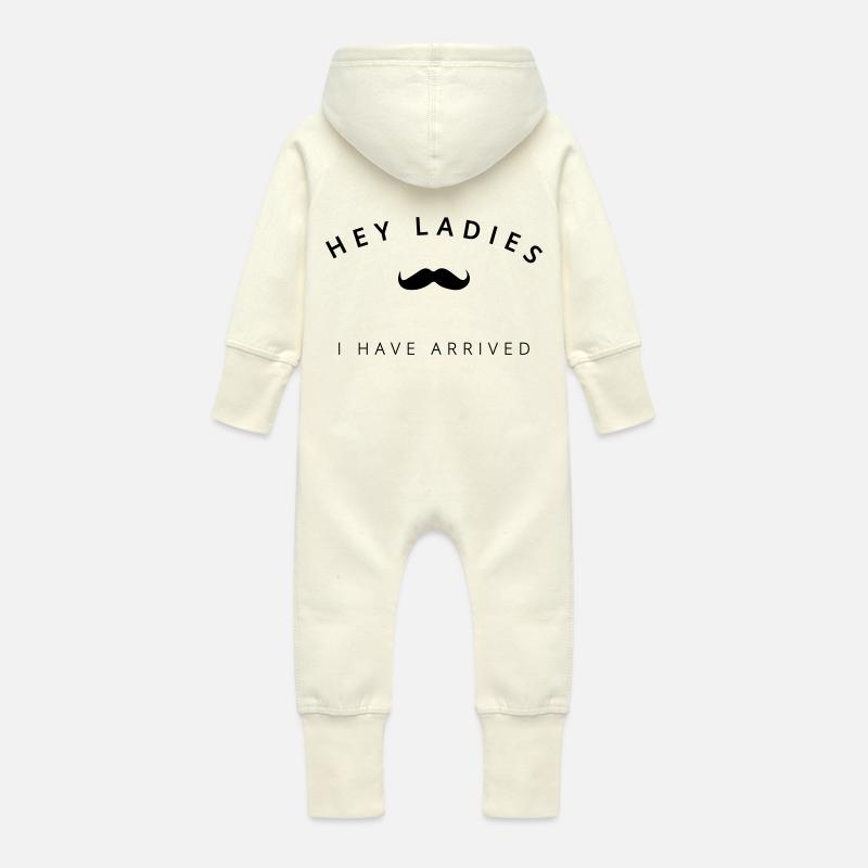 DAMES HEY - Grenouillère à capuche bio en molleton Bébé - vanille