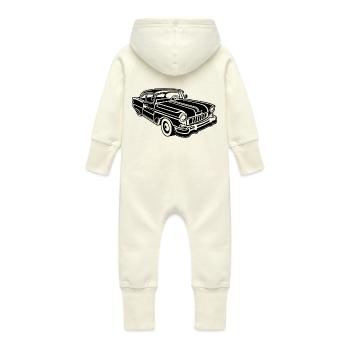 Chevy Cadilac / Muscle Car 02_schwarz - Baby Bio Sweat Overall mit Kapuze - Vanille-Milchshake - Hinten