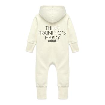 THINK TRAINING'S HARD? - Grenouillère à capuche bio en molleton Bébé - vanille - Dos