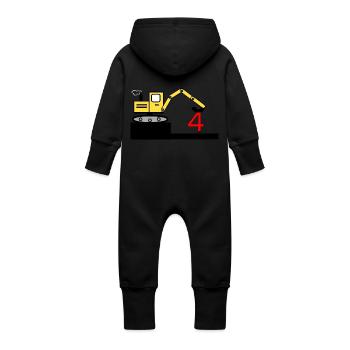 Excavatrice - Grenouillère à capuche bio en molleton Bébé - vanille - Dos