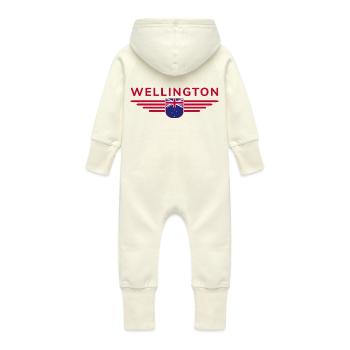 T-shirt Wellington pour les fans néo-zélandais - Grenouillère à capuche bio en molleton Bébé - vanille - Dos