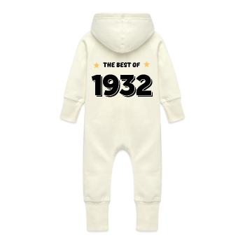 Best of 1932 - Baby Organic Sweat Overalls With Hood - vanilla - Back