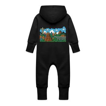 Rio de Janeiro City - Baby Organic Sweat Overalls With Hood - vanilla - Back