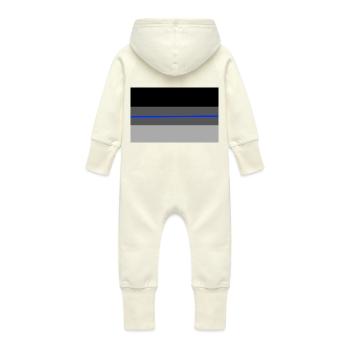 Shadow Deutschlandflagge blueline - Baby Bio Sweat Overall mit Kapuze - Vanille-Milchshake - Hinten