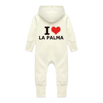 J'AIME LA PALMA - Grenouillère à capuche bio en molleton Bébé - vanille - Dos