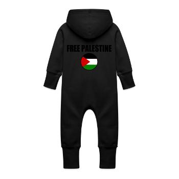 Free palestine - Baby Organic Sweat Overalls With Hood - vanilla - Back