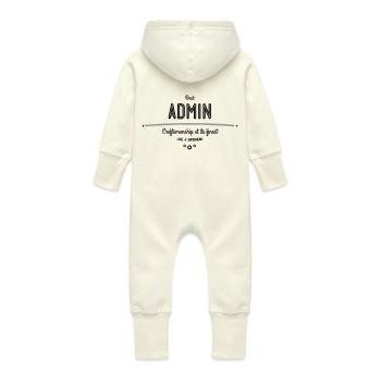 Bester Admin - Handwerkskunst vom Feinsten - Baby Bio Sweat Overall mit Kapuze - Vanille-Milchshake - Hinten