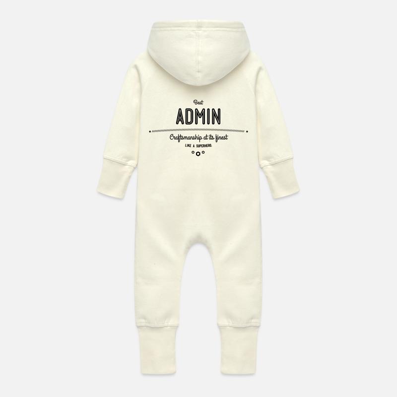 Bester Admin - Handwerkskunst vom Feinsten - Baby Bio Sweat Overall mit Kapuze - Vanille-Milchshake