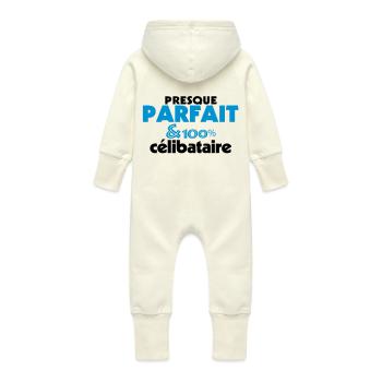 Almost Perfect - 100% SINGLE (2c) - Baby Organic Sweat Overalls With Hood - vanilla - Back