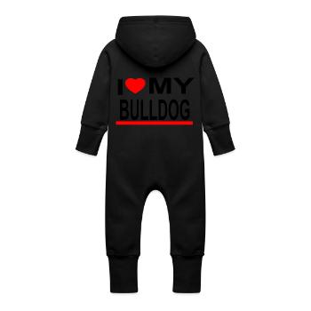 Bulldoge - Grenouillère à capuche bio en molleton Bébé - vanille - Dos