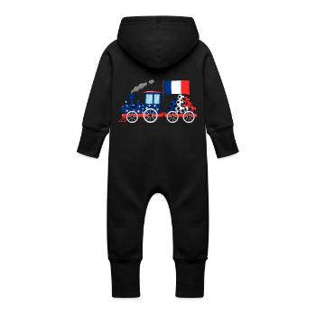 Frankreich Flagge Fußball Eisenbahn - Grenouillère à capuche bio en molleton Bébé - vanille - Dos