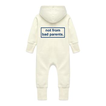 not from bad parents - Baby Organic Sweat Overalls With Hood - vanilla - Back