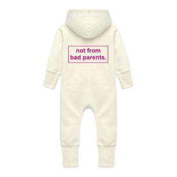 not from bad parents - Baby Organic Sweat Overalls With Hood - vanilla - Back