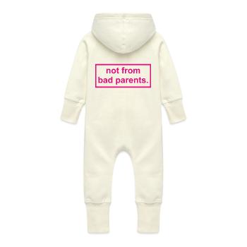 not from bad parents - Baby Organic Sweat Overalls With Hood - vanilla - Back