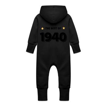 Best of 1940 - Baby Organic Sweat Overalls With Hood - vanilla - Back