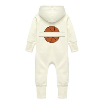 Badge de basket-ball - Grenouillère à capuche bio en molleton Bébé - vanille - Dos