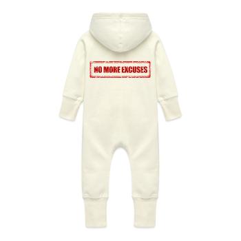 Plus d'excuses - Grenouillère à capuche bio en molleton Bébé - vanille - Dos
