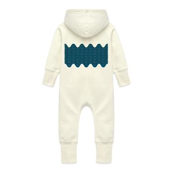 wellenmuster - Baby Bio Sweat Overall mit Kapuze - Vanille-Milchshake - Hinten