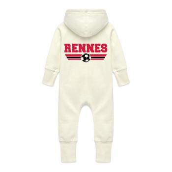 Rennes football 2013 - Baby Organic Sweat Overalls With Hood - vanilla - Back