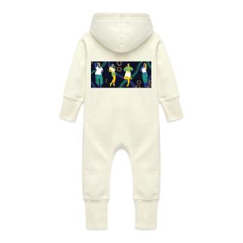 Zéro déchet - Grenouillère à capuche bio en molleton Bébé - vanille - Dos