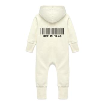 Fabriqué en Pologne - Pologne - Pologne - Code-barres - Dash - Grenouillère à capuche bio en molleton Bébé - vanille - Dos