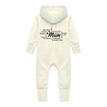 Mama - Baby Bio Sweat Overall mit Kapuze - Vanille-Milchshake - Hinten