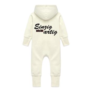 einzig nicht artig - Baby Bio Sweat Overall mit Kapuze - Vanille-Milchshake - Hinten