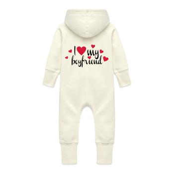 Freund - Baby Bio Sweat Overall mit Kapuze - Vanille-Milchshake - Hinten