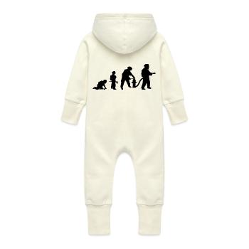 Evolution des Feuerwehrmanns - Baby Bio Sweat Overall mit Kapuze - Vanille-Milchshake - Hinten