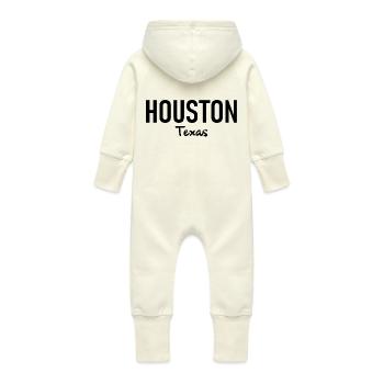 Houston - Texas - États-Unis - États-Unis d’Amérique - Grenouillère à capuche bio en molleton Bébé - vanille - Dos