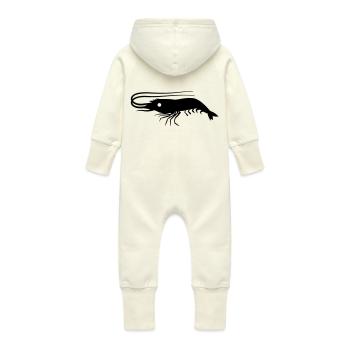 seule crevette crevettes avec des antennes - Grenouillère à capuche bio en molleton Bébé - vanille - Dos