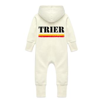 Trier - Baby Organic Sweat Overalls With Hood - vanilla - Back