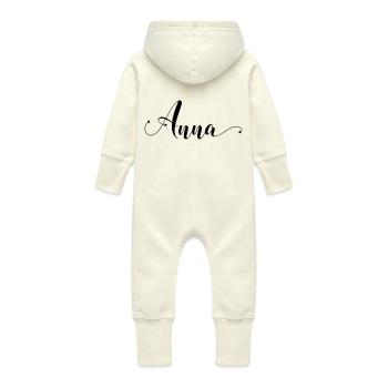 anna - Baby Bio Sweat Overall mit Kapuze - Vanille-Milchshake - Hinten