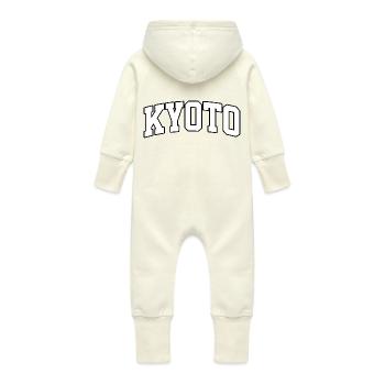 Kyoto-Logo: College-Design im japanischen Stil - Baby Bio Sweat Overall mit Kapuze - Vanille-Milchshake - Hinten