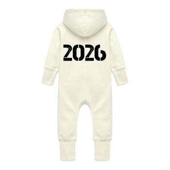 2026 - Grenouillère à capuche bio en molleton Bébé - vanille - Dos