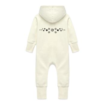 stars - Baby Organic Sweat Overalls With Hood - vanilla - Back