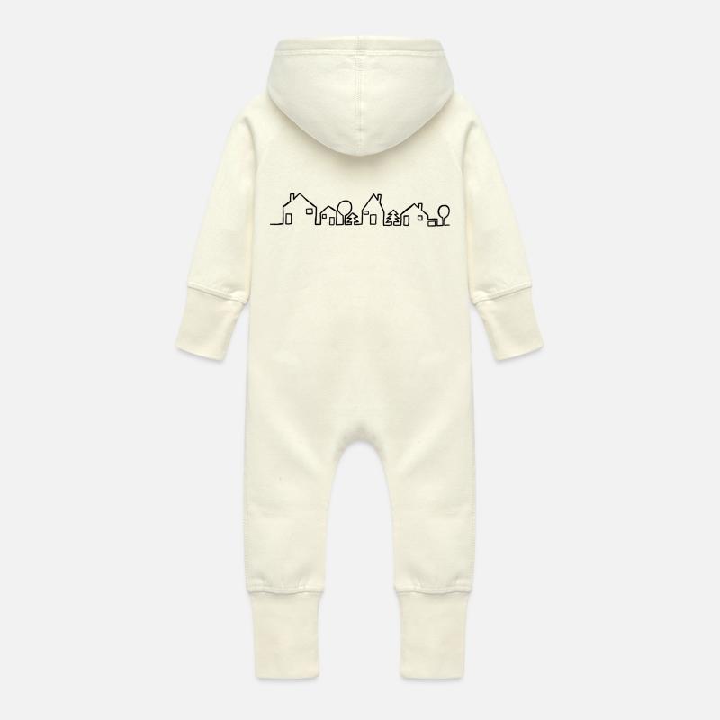 Häuser - Baby Bio Sweat Overall mit Kapuze - Vanille-Milchshake