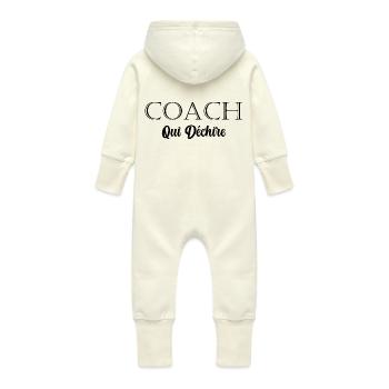 Coach Who - Baby Organic Sweat Overalls With Hood - vanilla - Back