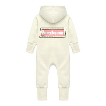 Fancy Republic - Baby Bio Sweat Overall mit Kapuze - Vanille-Milchshake - Hinten