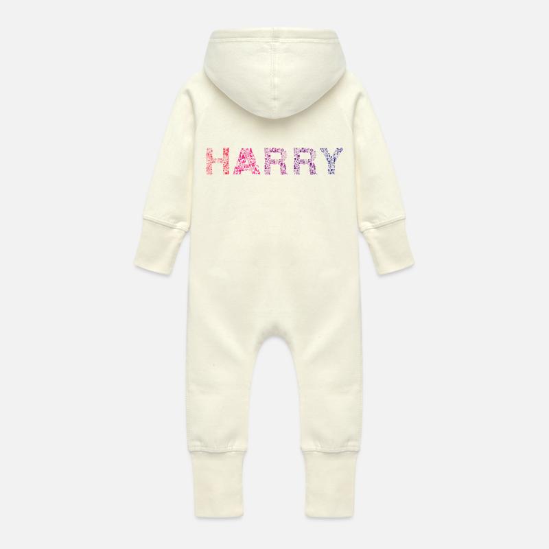 Harry Brief Name - Baby Bio Sweat Overall mit Kapuze - Vanille-Milchshake