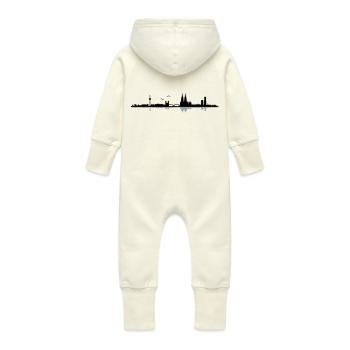 Cologne Skyline - Grenouillère à capuche bio en molleton Bébé - vanille - Dos