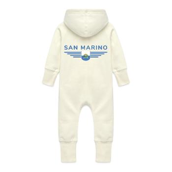 I Love San Marino, Elegance Style Design T-Shirt - Baby Organic Sweat Overalls With Hood - vanilla - Back