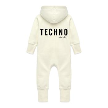 TECHNO ... quoi d'autre - Grenouillère à capuche bio en molleton Bébé - vanille - Dos