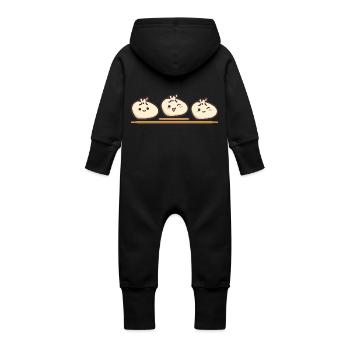Réunion de famille de dim sum - Grenouillère à capuche bio en molleton Bébé - vanille - Dos