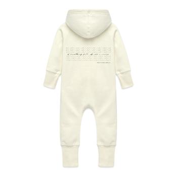 Virgule Calligraphie Moderne Humour Minimaliste n/b - Grenouillère à capuche bio en molleton Bébé - vanille - Dos