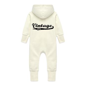 Vintage 1975 - Grenouillère à capuche bio en molleton Bébé - vanille - Dos