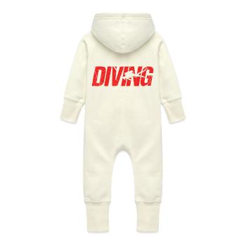 Plongée - Cadeau Plongeur - Grenouillère à capuche bio en molleton Bébé - vanille - Dos