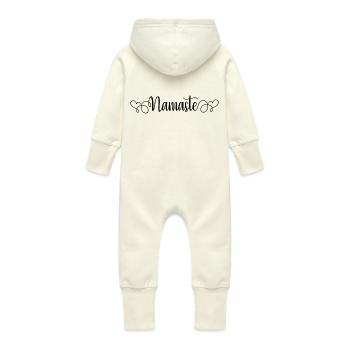 Yoga Meditation Spa Namaste - Baby Organic Sweat Overalls With Hood - vanilla - Back