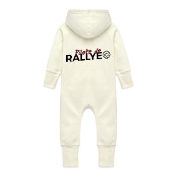 Pilote de Rallye - Grenouillère à capuche bio en molleton Bébé - vanille - Dos